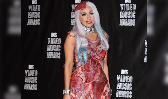 lady gaga meat dress